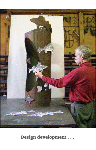 Artist-blacksmith sculpture by Lee Badger Reel Thing